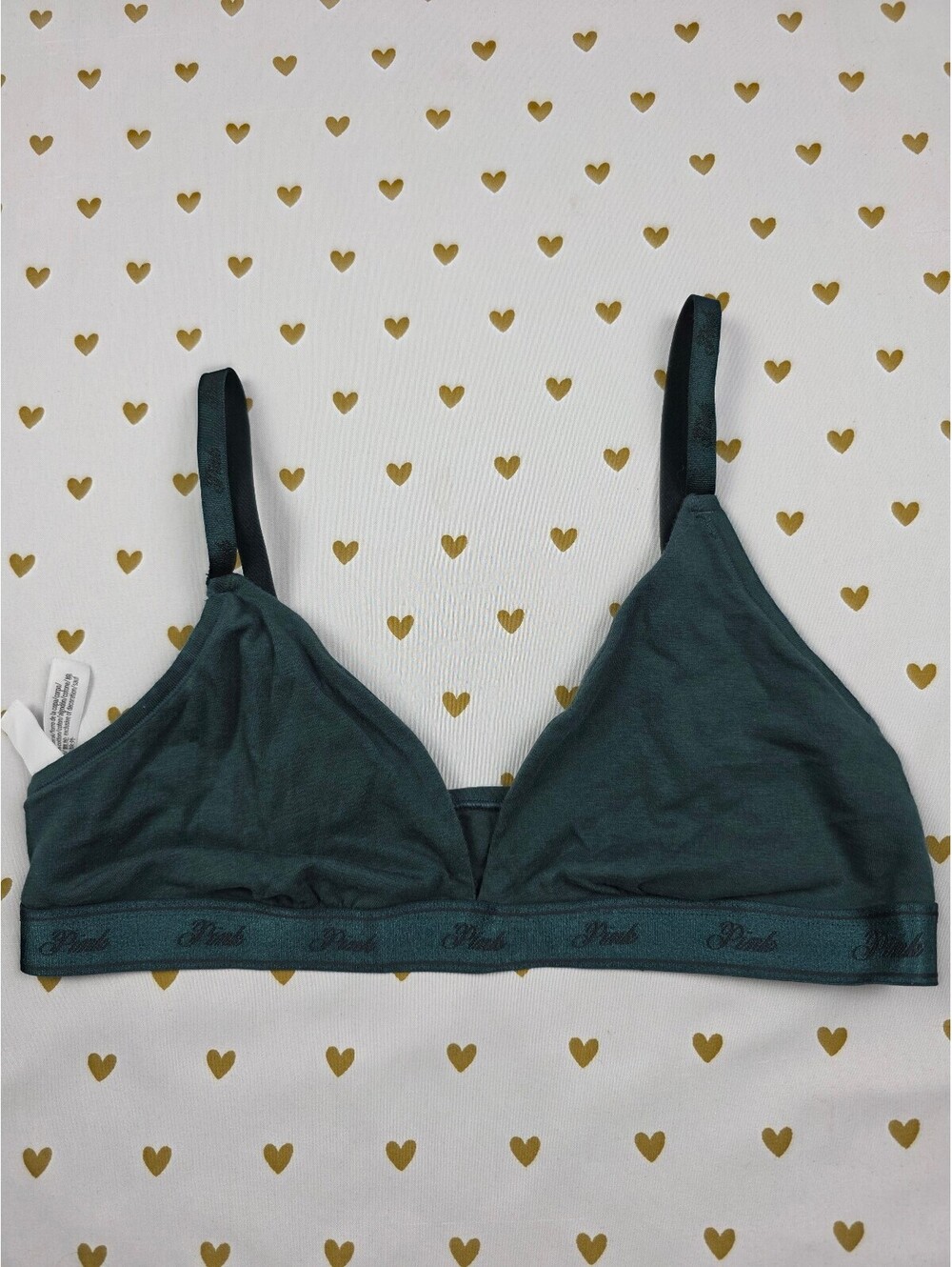 Victorias Secret Pink Medium Cute Green Bralette Bra Top Tank